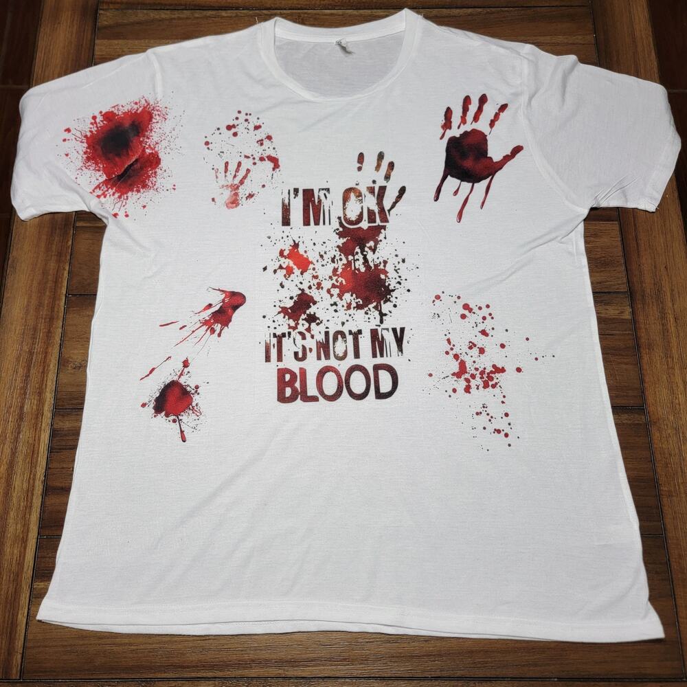 Halloween Unisex Tee "I'm Ok It's Not My Blood" - Size 2XL